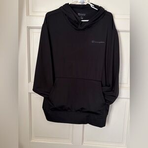 Champion Black Hooded Pullover with Subtle Logo